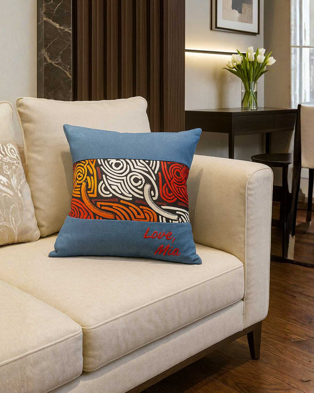 Ankara Accent Pillow with Custom Embroidered Message
